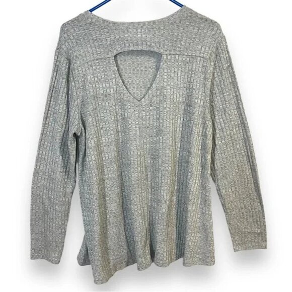 Awake Designer-Ribbed knit Long-sleeves Light Gray Pullover Tunic Sweater Sz: XS - Picture 10 of 13
